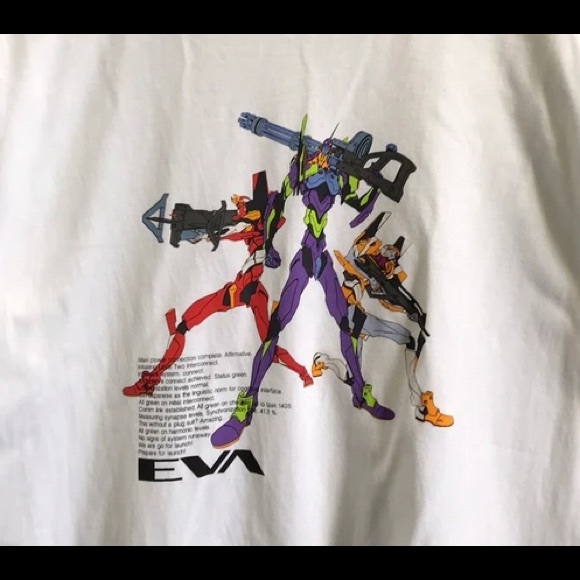 UNIQLO Evangelion men’s t-shirt white BNWT - Picture 2 of 4